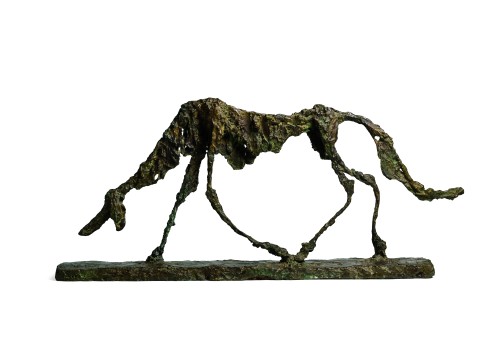 Alberto Giacometti. Le chien (Dog), 1951 (cast 1959). Bronze, 17 1/2 x 40 x 6 1/4 in (44.5 x 101.6 x 15.9 cm). Edition 8 of 8. Wexner Family Collection; Art © 2014 Alberto Giacometti Estate/Licensed by VAGA and ARS, New York, NY.